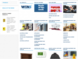 a screenshot of the WIN Warehouse catalog