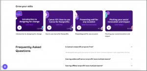 A screenshot of Canva's nonprofit program